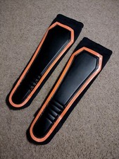 Pro Wrestling KICKPADS Black with Orange Outline - Gear TRUNKS KNEEPADS New