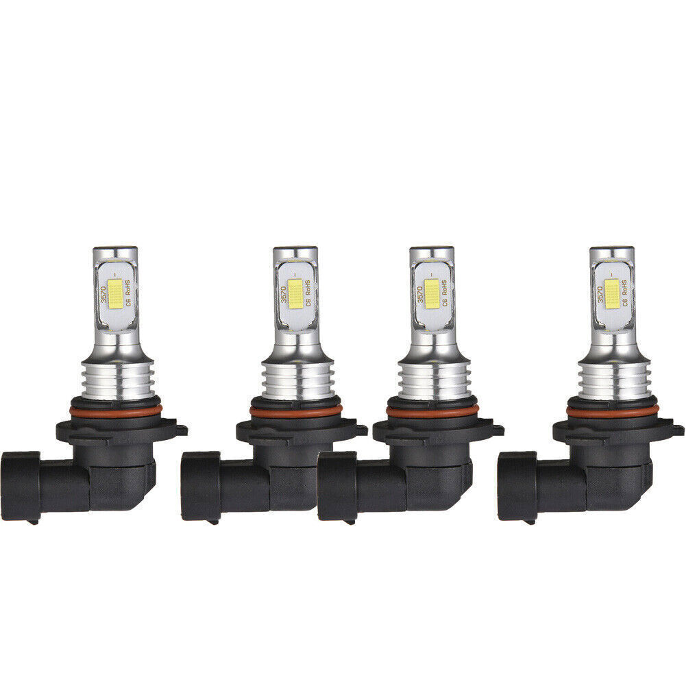 9005 9006 LED Headlights Kit Combo Bulbs 6500K High Low Beam Super White Bright