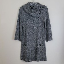 Style & Co Black & White Variegated Knit Sweater Dress S