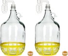 2x 5L Flasche +Gummistopfen + Gärröhrchen Gärballon Set Weinballon Gärbehelter
