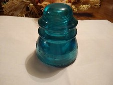 Hemingray No 42 Aqua Blue Glass Insulator Made in USA