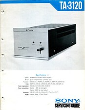 Sony Model TA-3120 Stereo Amplifier Service Manual  Supplement
