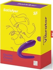NIB Satisfyer Double Classic Partner Vibrator Couple Sex Toy Purple - SEALED