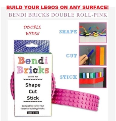 BendiBricks Pink Adhesive Tape Double Roll for Lego  &Mega Bloks Building Bricks