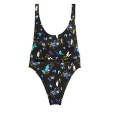 Victoria's Secret Shine Strap Plunge One-Piece Swimsuit L Butterflies NEW 