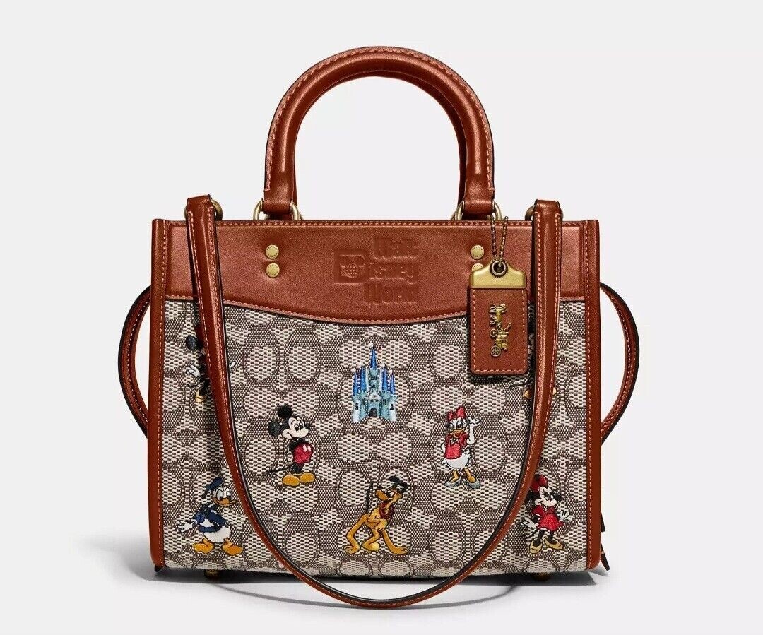 NWT Coach Disney X Rogue  25in Signature Textile Jacquard W Mickey/friends C8553