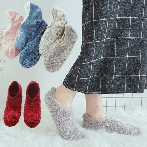 Women Mens Warm Non-slip Socks Home Fleece Thick Bed Slipper Floor Ankle Socks - Picture 5 of 20