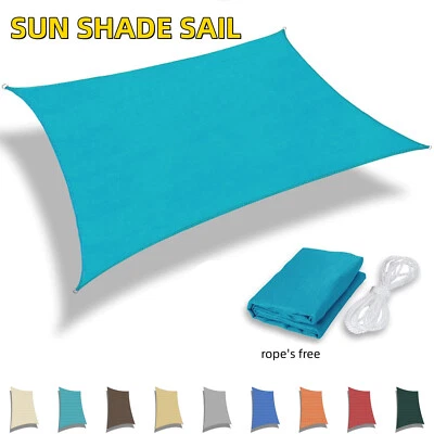 E&K Sun Shade Sail Garden Backyard Pool Outdoor Rectangle Canopy Shelter Shade Cover