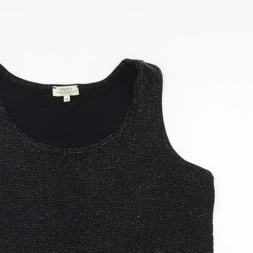Papaya Womens Black Nylon Blend Tank Size 14 - Picture 4 of 12