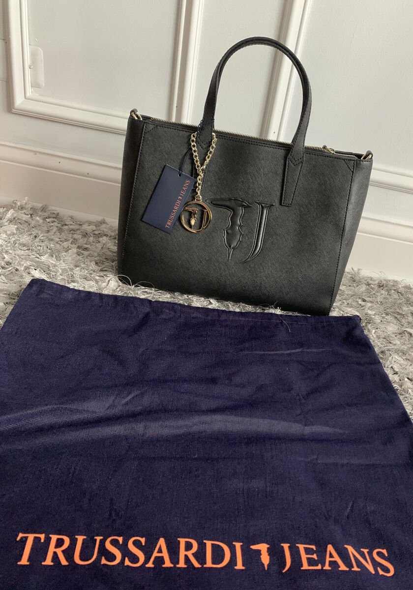 TRUSSARDI JEANS Linea Ischia Tote Black Bag - Purse75B551XX TRUSSARDI JEANS Linea Ischia Tote Black Bag - Purse75B551XX