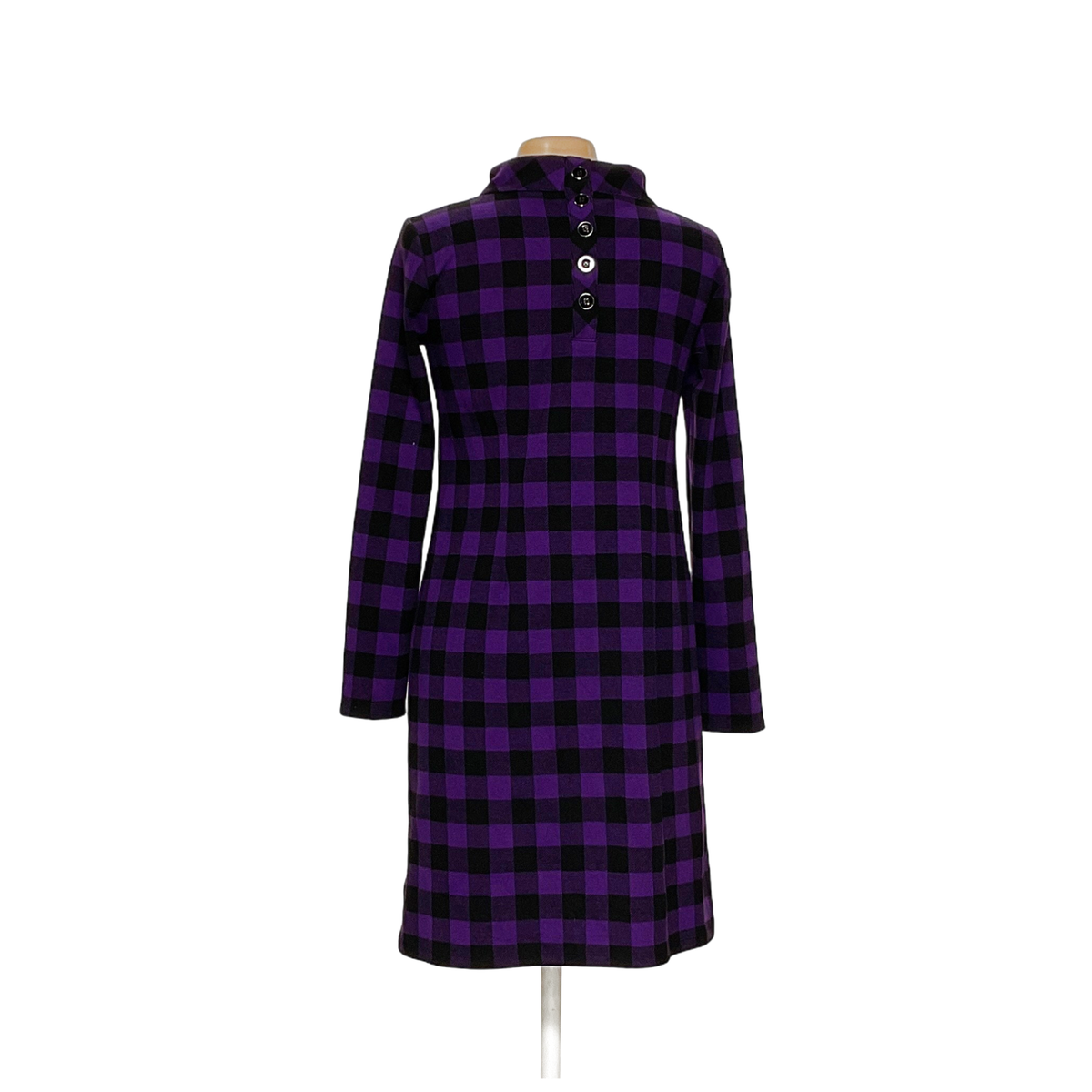Talbots Purple Gingham Midi Shift Dress