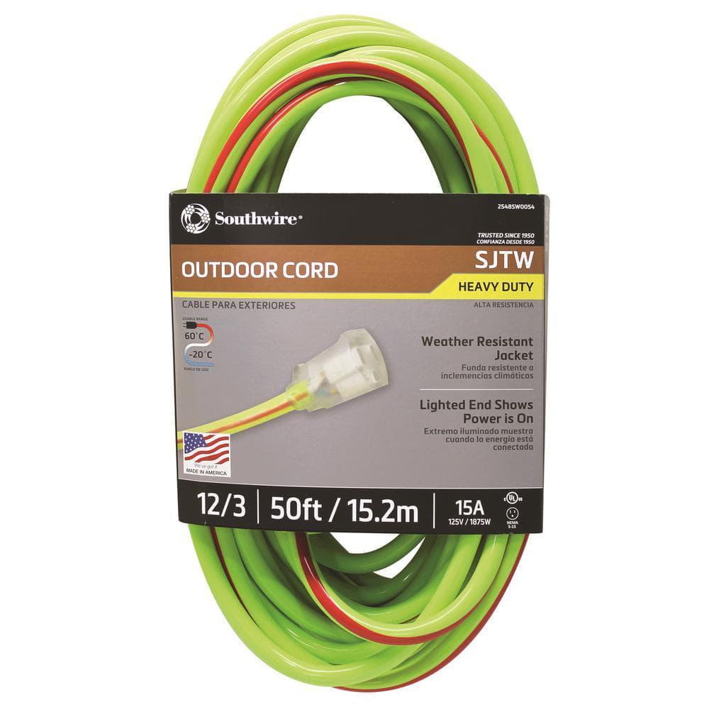 Southwire Extension Cord Outdoor Heavy-Duty SJTW Hi-Visbility W/Power Light Plug-image