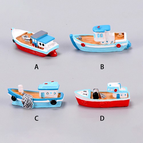 Boat Yacht Mediterranean Sea Model Figurine Aquarium Ornament Craft Decor Ho';x - Picture 5 of 7