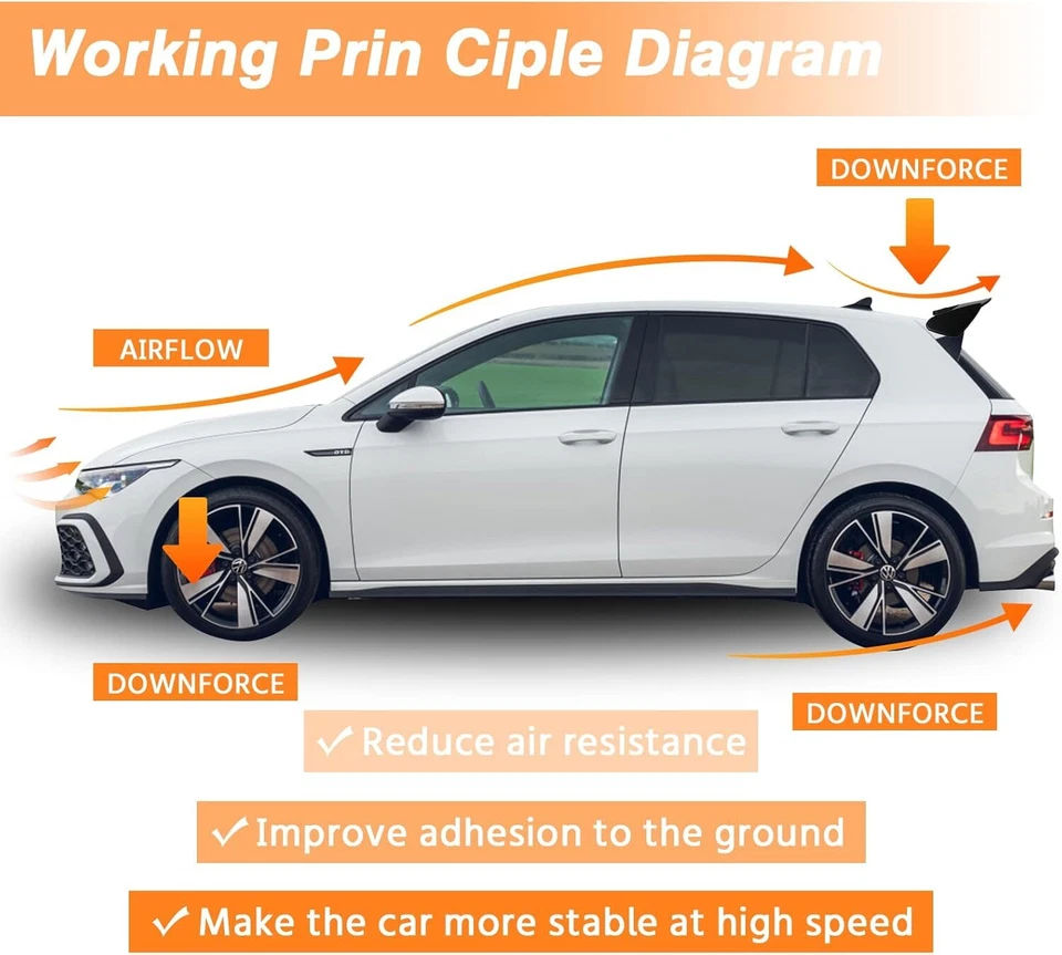 For Volkswagen VW Golf MK5 MK6 MK7 MK7.5 MK8 52" Rear Spoiler Wing Roof Spoiler Foto 4 de 4