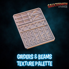Girders & Beams Dry Brush Texture Palette for Miniature Painting - Unprimed