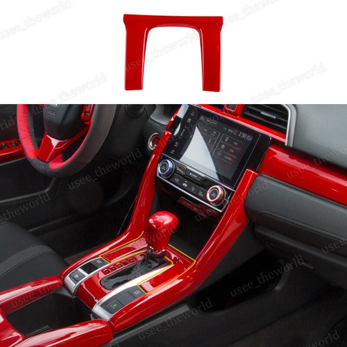 Red Interior Gear Shift Box Strip Cover Trim For Honda Civic 10th Gen 2016-2021 - Picture 26 of 48