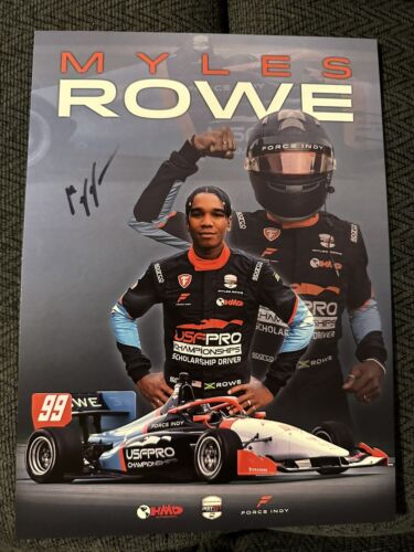 Myles Rowe 2024 Indy NXT Signed Car Promo Hero Card Feeder Indianapolis 500 - Picture 1 of 2