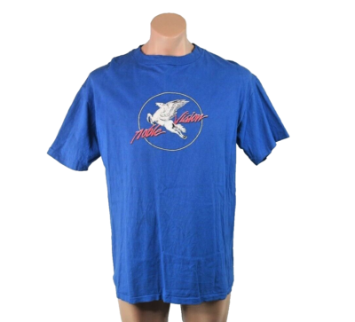 #ad Blue Gas Station Oil Pegasus T Shirt VTG 90s Mobile Vision Single Stitch XL $39.99