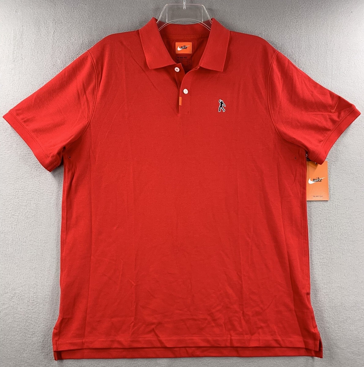 Tiger Woods Nike Fist Pump Golf Polo Dri-FIT Masters Championship Sunday  Red TW