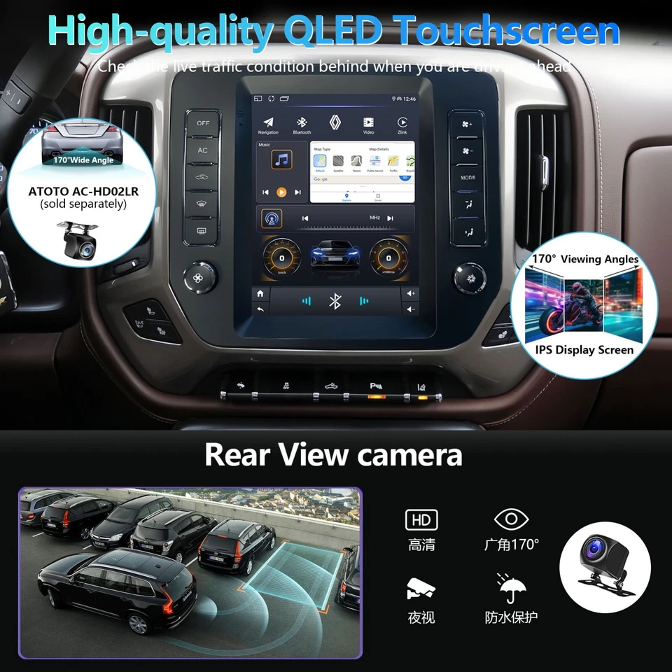 Radio GPS para coche Android con pantalla de 9,7" para Chevrolet Silverado GMC Sierra 2014-2018 Foto 3 de 4