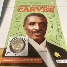 1952 silver george washington carver half dollar And Story Book As Seen