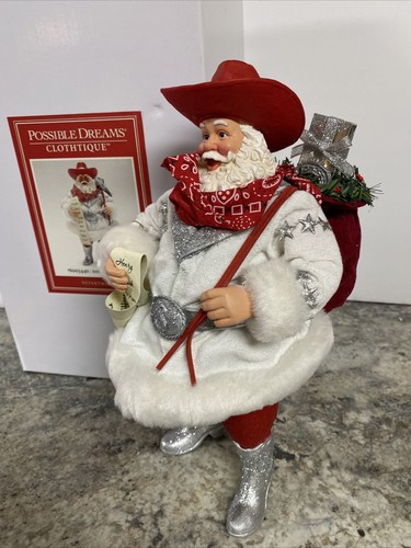 Dept 57 CLOTHTIQUE Possible Dreams Rhinestone Cowboy Western Santa Country 11” - Picture 4 of 12