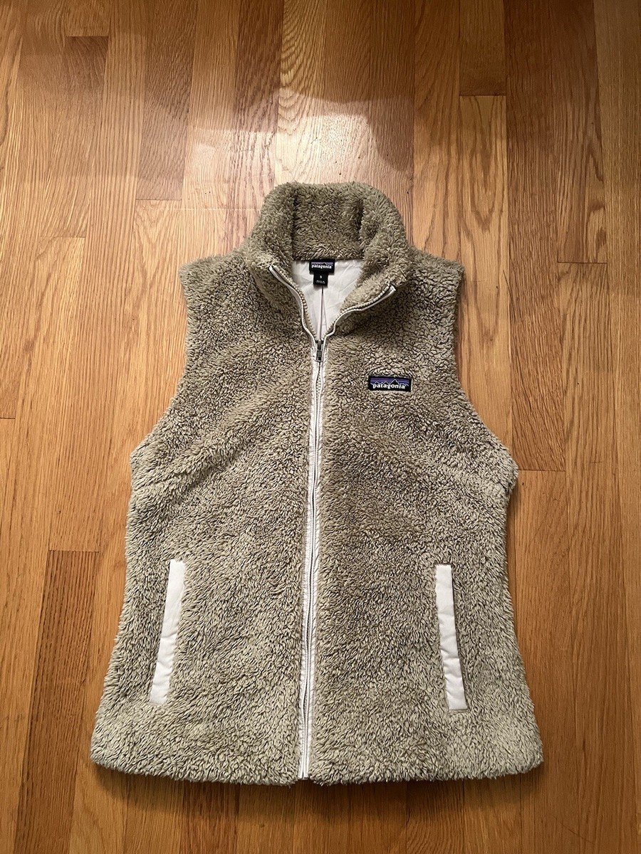 Patagonia Los Gatos Vest Womens Small Tan Beige Sherpa Deep Pile