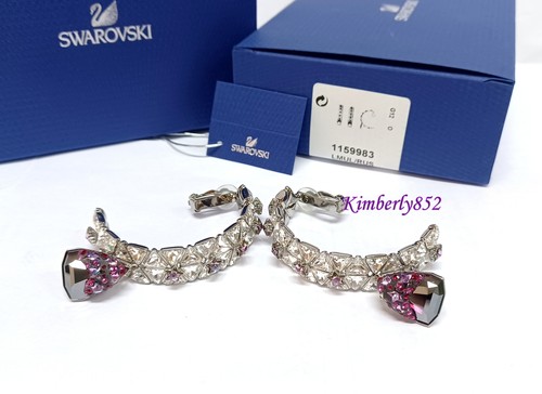 Swarovski Serena Clip Earrings Sparkle Star Fuchsia/Clear Crystal NEW 1159983 - Picture 9 of 12