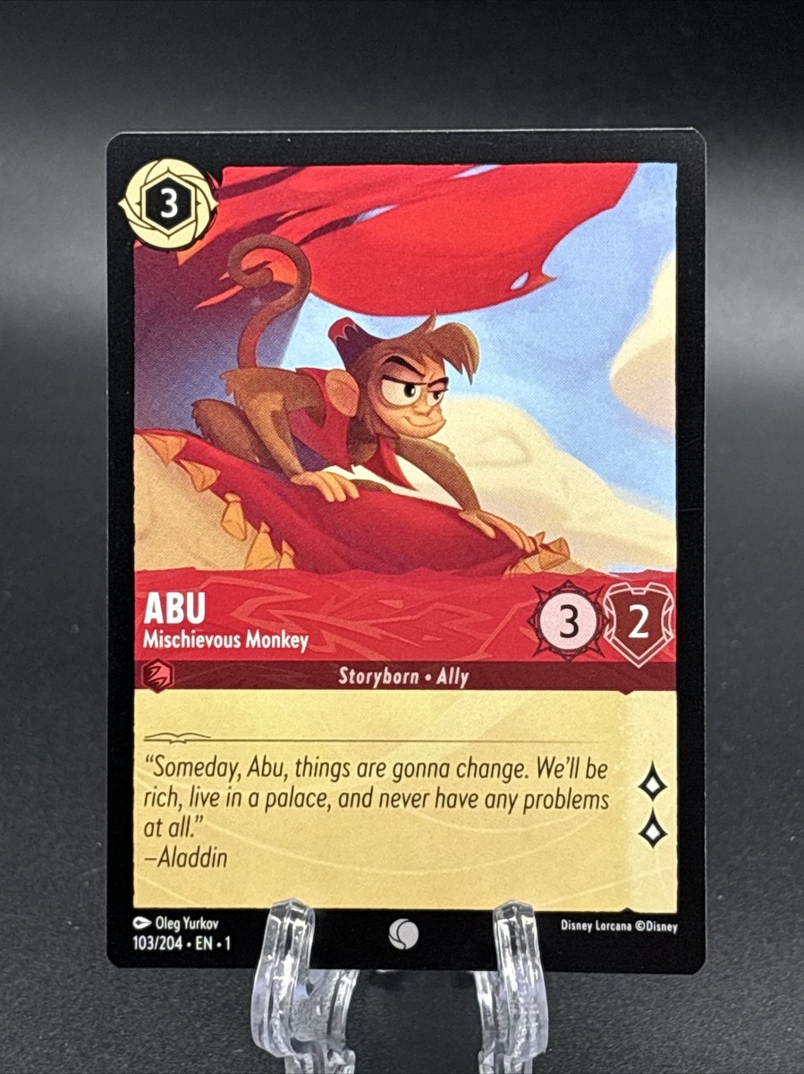 2023 Disney Lorcana 1st Chapter Abu Mischievous Monkey #103 R26053
