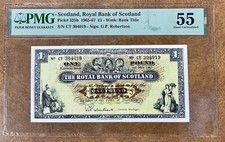 PK 325b  1965-67 £1  SCOTLAND ROYAL BANK  PMG AU55