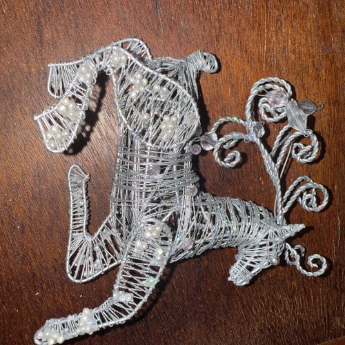 Vintage Glitter Twisted Wire Reindeer Ornaments - Imagen 10 de 10