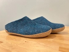Glerups Slip On Petrol Slipper with Leather bottom EU Size 39