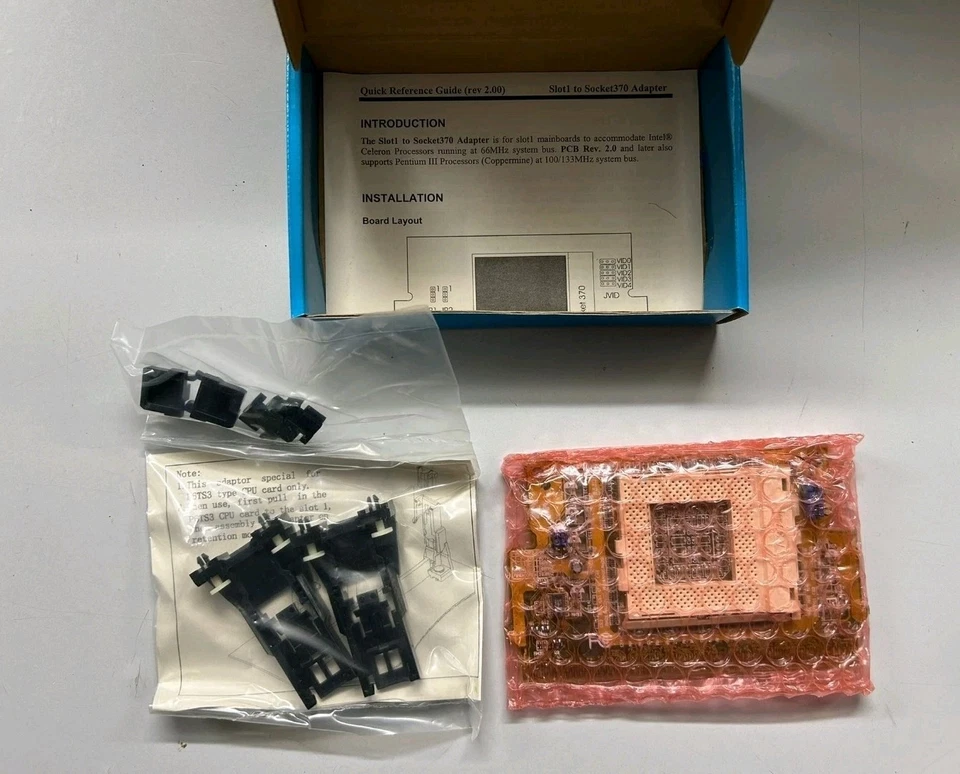 CPU Adapter Tekram PGA 370 Support 66MHz /100MHz NEU IN OVP - Bild 2 von 4