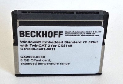 Beckhoff CX2900-0030 8 GB CF Card Windows Embedded Standard 7P TwinCAT