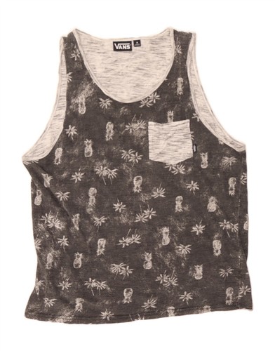 VANS Mens Abstract Pattern Vest Top Medium Grey CO14