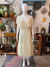 1980s Lace Prairie Bridal Dress