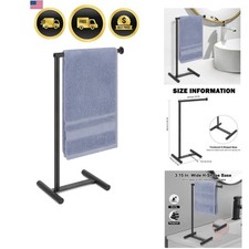Hand Towel Holder Stand Black Metal Modern Countertop Towel Rack 24 Inches