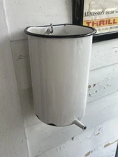 Vintage Enamelware Cosco Hospital Surgical White Irrigator Planter Water Spout