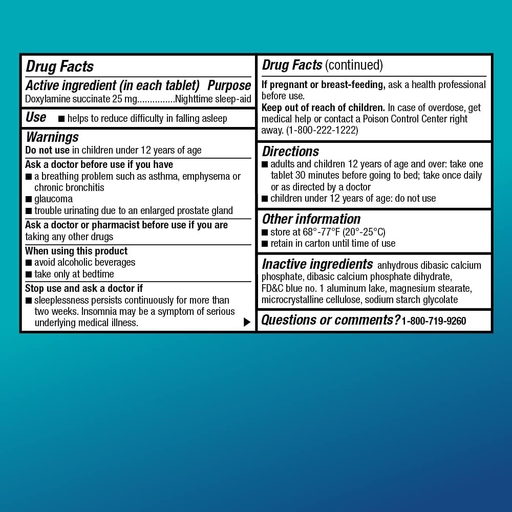 Basic Care Sleep Aid, Doxylamine Succinate Tablets, 25 mg, 2*96 Count