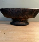 Vintage McCoy Brown Textured Pedestal Planter Art Pottery USA MCM Decor