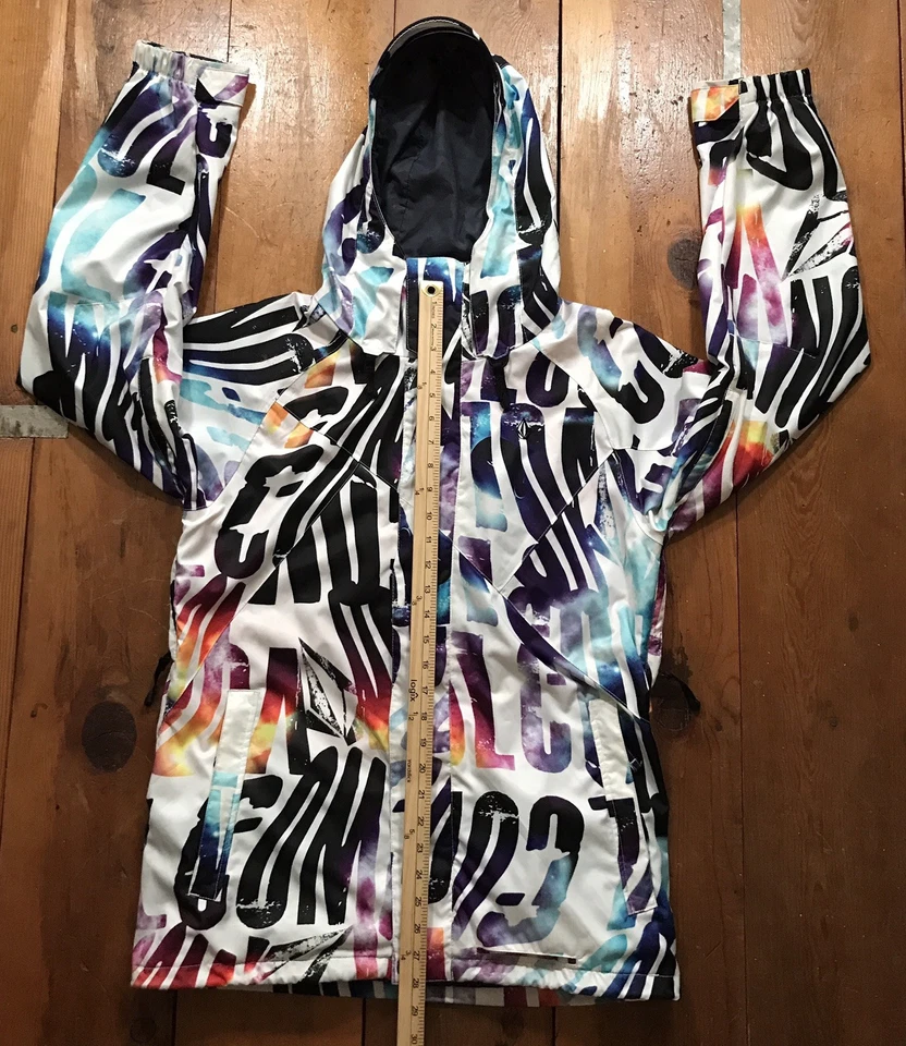 Volcom Nimbus лыж куртка женщин M Grafiti все над печать лыж сноуборда с капюшоном - Изображение 3 из 4