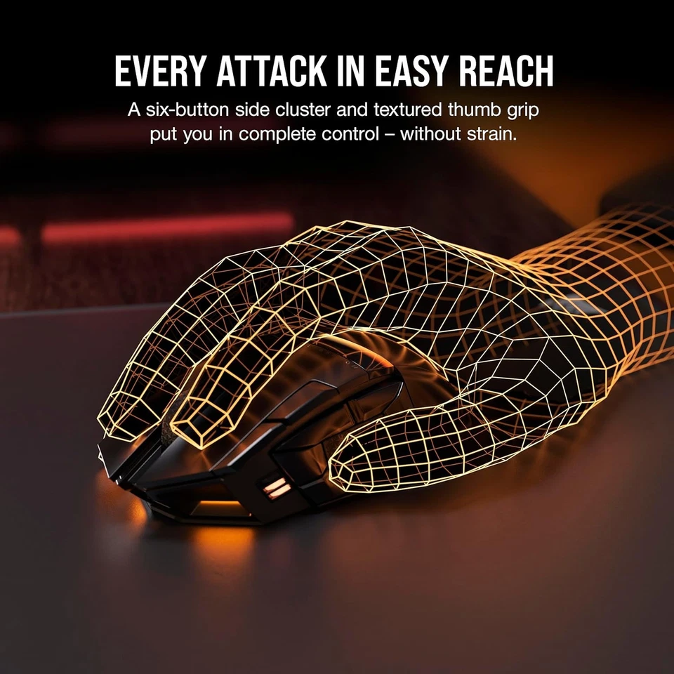 CORSAIR DARKSTAR RGB WIRELESS MMO Gaming Mouse – 26,000 DPI – 15...  - Image 3 of 4