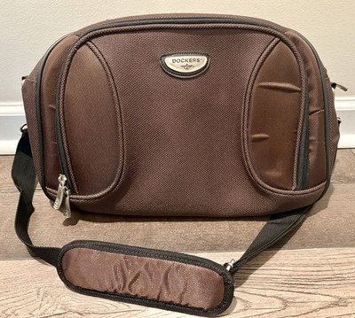 Vintage Dockers Brown Duffel Travel Bag 16  X 11 Computer Carry-On Weekender Bag
