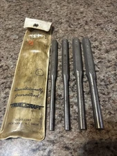 VINTAGE DAIDO TRUECRAFT NO. 6713 ROLL PIN PUNCH SET 3-PC ¼”, 5/16”, ⅜” + ½” 4-PC