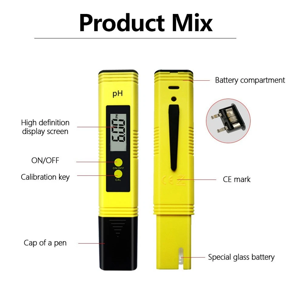 PH Meter LCD Digital Electric Tester Pen Kit For Water Hydroponics Swimming Pool - Image 4 of 4