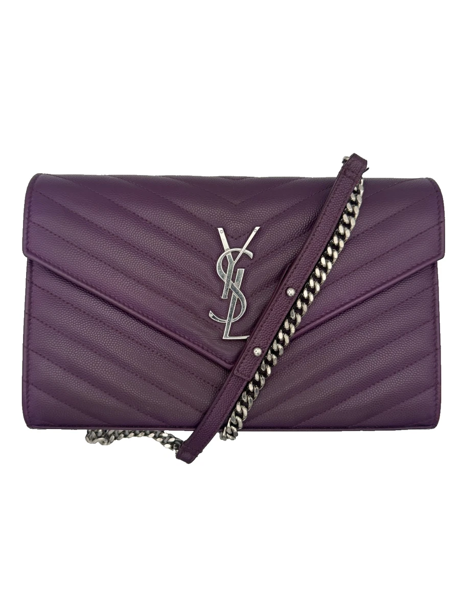 Saint Laurent Leather Exterior Purple Bags & Handbags for Women