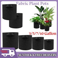 Up to 5 Fabric Plant Pots Grow Bags with Handles 3 5 7 10 Gallon