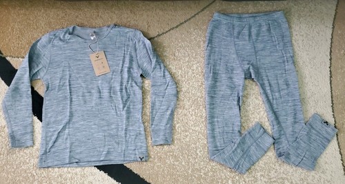 Merinnovation Boys/Girl Merino Wool Base Layer Set Thermal Top/Bottom Sz 5-6 y.o