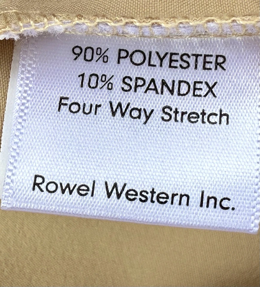 Rowel Western Pearl Snap Pebble/Cabernet Color Shirt Size L Short Sleeve - Image 4 of 4