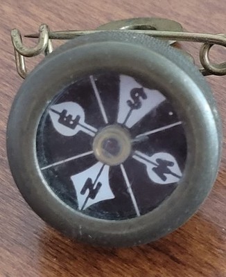 Marble's Coat Compass Gladstone Michigan brass pin back  screw case